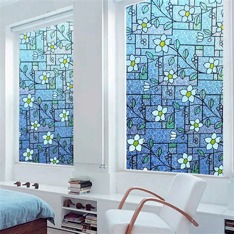 Funlife Stained Glass Window Film Non Adhesive Static Vinyl Window