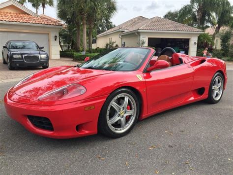 This wonderful example was supplied new by hr owen of london to a mr craven on 01/05/2003, specified with a manual transmission, finished in rosso corsa with tan. Cars - 2003 Ferrari 360 Spider Convertible F1