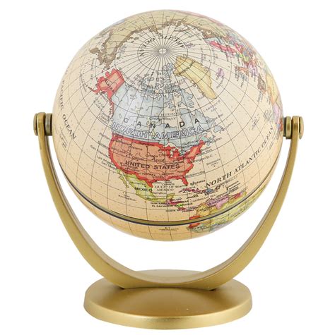 Exerz Mini Antique Globe 4 Inch 10 Cm Swivels In All Directions