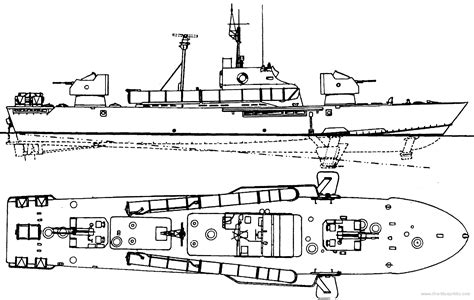 Nms Vt 53 Huchuan Class Torpedo Boat Drawings Dimensions Figures