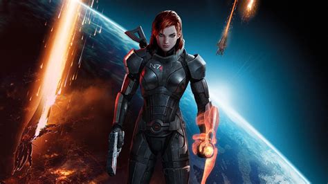 1920x1080 Shepard Armor N 7 Mass Effect 3 Guns Green Eyes Girl