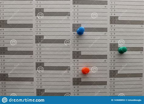 Colorful Pins On The Calendar Stock Photo Image Of Meeting Pinned