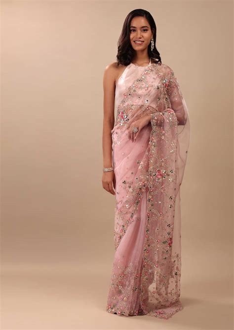 Traditional Saree For Woman Beautiful Bridesmaids Organza Sari Indian Wedding Bridal Outfit