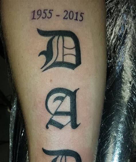 Old English Writing Tattoo Forearm Tattoo Rip Dad Letters