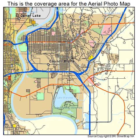 Aerial Photography Map Of Council Bluffs IA Iowa