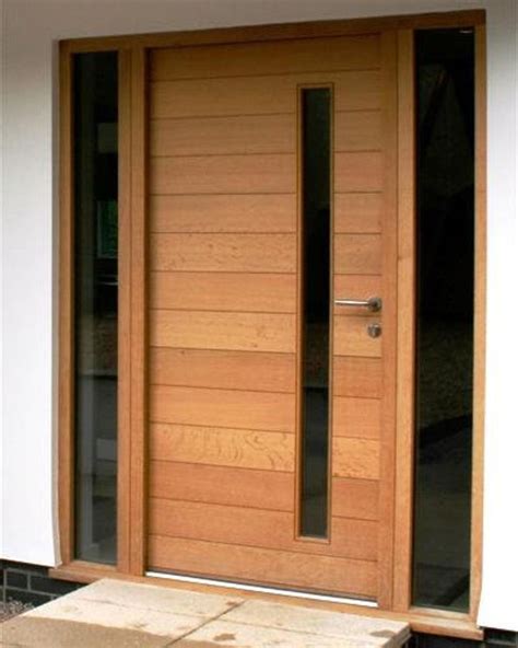 Nobu Modern Solid Mahogany Wood Horizontal Planks Entry Door With