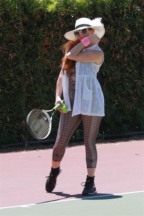 Gardiner's resort & tennis club / closed 387 km. PHOEBE PRICE at a Tennis Courts in Los Angeles 07/19/2020 ...