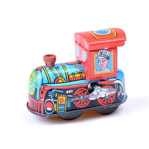 1pc Retro Steam Train Reminiscence Children Vintage Wind Up Tin Toy