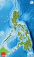 Satellite Map of Philippines, political shades outside