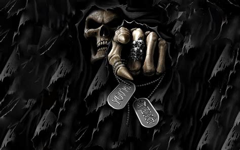 Digital Art Grim Reaper Death Dark Spooky Skull Teeth Bones