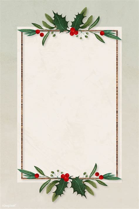Blank Festive Rectangular Christmas Frame Vector Premium Image By