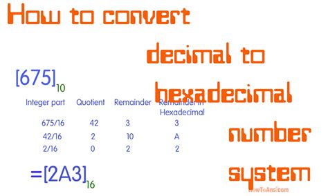 How To Convert Hexadecimal To Decimal How To Convert From Decimal To