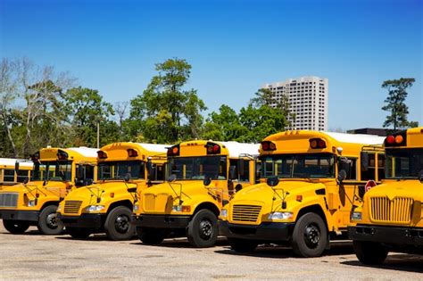 Premium Photo School Buses In Orlando Florida Usa