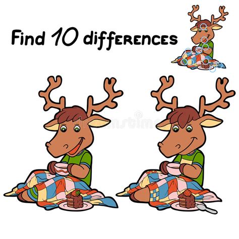 Find differences (deer) stock vector. Illustration of amusement - 53271561