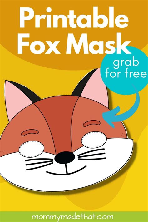 Cute Fox Mask Template Free Printables