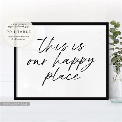 This Is Our Happy Place Printable Wall Art Home Quote Decor Etsy Uk