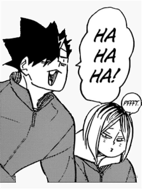 Kuroo And Kenma Laughing Haikyuu Manga Cap Sticker By Joojlia Haikyuu