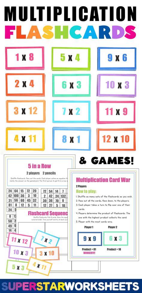 Multiplication Flashcards Superstar Worksheets