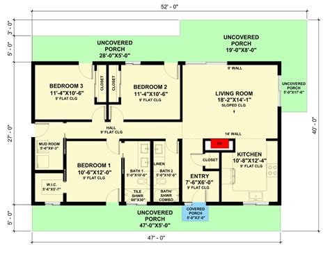 Contemporary 3 Bedroom Home Plan Under 1300 Square Feet 420060wnt