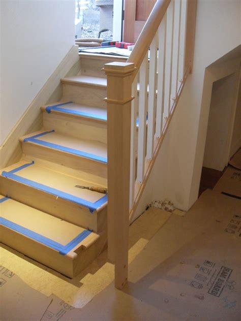 (h) x (w) x (d)cm plan a open the door as far as you can, and measure from Removable handrail - Traditional - portland - by Portland Stair Company
