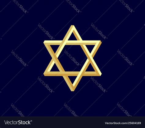 Jewish Star David Icon Six Pointed Stars Symbol Vector Image