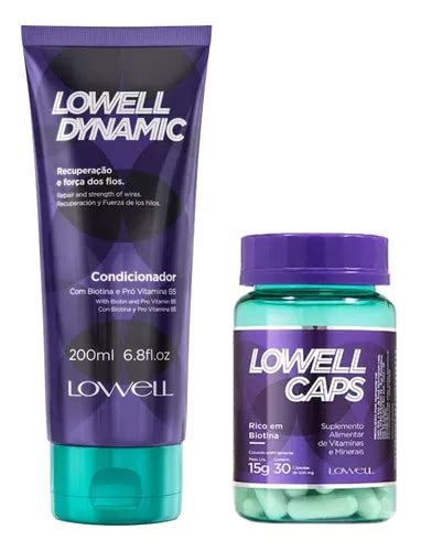 Kit Lowell Dynamic Cond E Caps C Psulas Crescimento Capilar