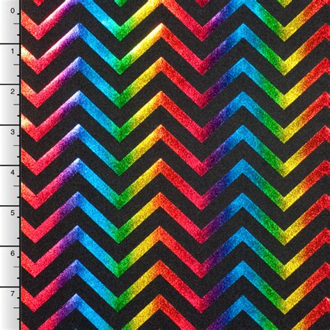 Cali Fabrics | Rainbow Chevron Metallic on Black Nylon/Lycra