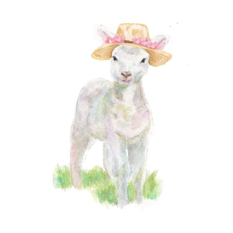 Spring Lamb Easter Card Cute Lamb Card Greeting Card Etsy