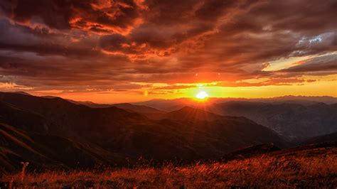 Sunset Landscape Mountains Clouds 4k Sunset Wallpapers