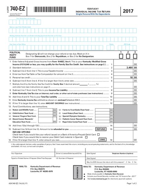 2017 740ez Form Fill Out And Sign Printable Pdf Template Airslate