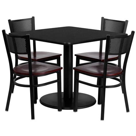 Dinning table dining room chairs dining rooms small office chair restaurant tables and chairs interior architecture interior design chairs for small spaces interiors magazine. T & D Restaurant Equipment 36'' Square Black Laminate ...