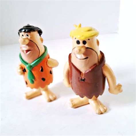 Fred And Barney Rubbles Flintstones 1980 Pvc Hanna Barbera Etsy