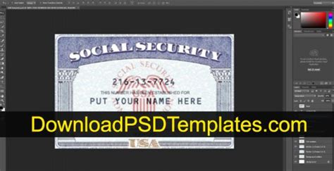 Social Security Card Template Photoshop Font Social