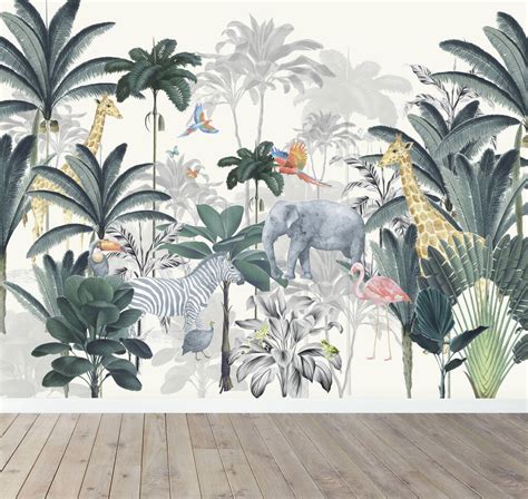 Jungle Wallpaper Mural For Nursery By Munks And Me