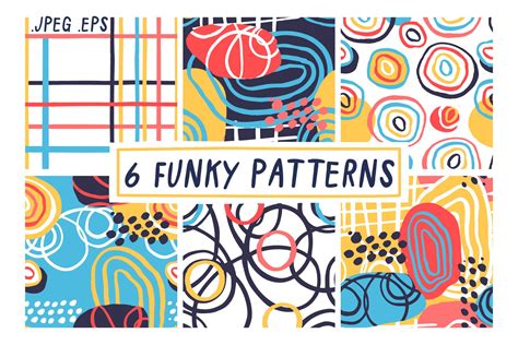 6 Funky Patterns Custom Designed Graphic Patterns ~ Creative Market