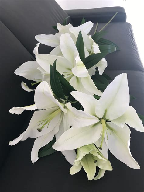 Big Size Artificial White Lily Artificial Lily In White Etsy