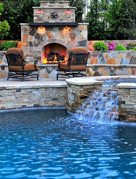 Custom Pool Spa And Fireplace Brought Together To Create The Perfect