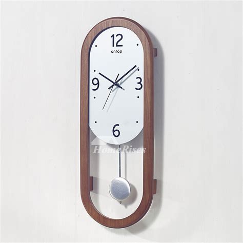 Modern Wall Clock Pendulum Large Decorative Cool Wooden