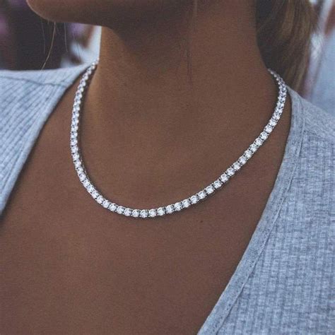Certified 150 Carat Lab Created Diamonds Tennis Necklace For Etsy
