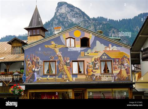 The Famous Painted Houses Of Oberammergau Bavaria Germany Europe