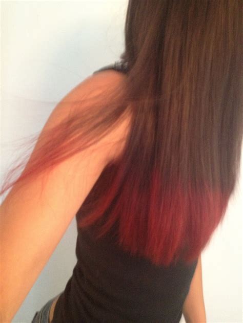 Red Dip Dye Long Hair Styles Beauty Hair