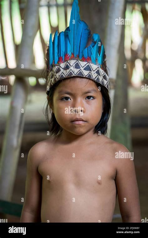 Indigenous Bora Tribe Of The Peruvian Amazon Stock Photo Alamy