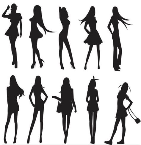 women silhouettes art vectors material ai uidownload