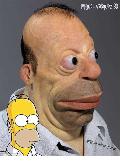 Artist Creates 3d Rendering Of Homer Simpson Character