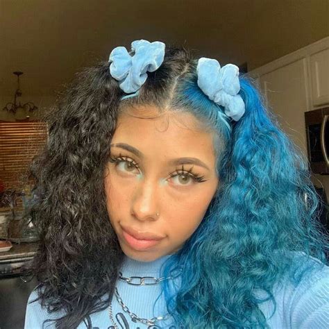Pin By Diamond Edghill On Hair Dyed Curly Hair Split Dyed Hair