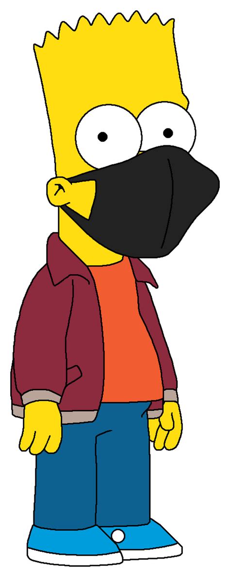 Bart Simpson Wearing A Black Face Mask Fan Art Fandom