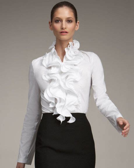 Escada White Ruffled Blouse Blouses For Women Fashion Outfits