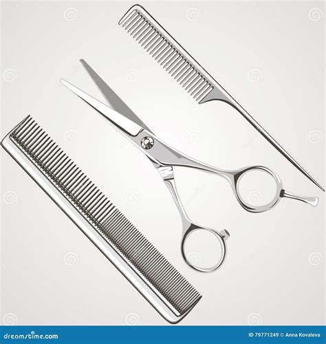 Hairdressing Salon Scissors Comb Stock Illustration Illustration Of