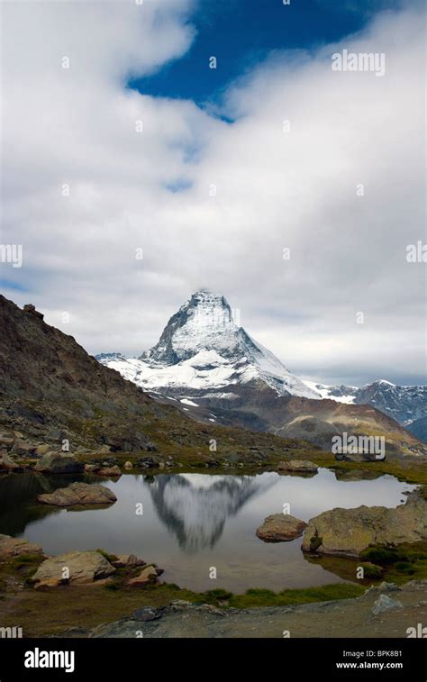 Riffelsee Lake Matterhorn Reflection Gornergrat Bahn Rotenboden Station