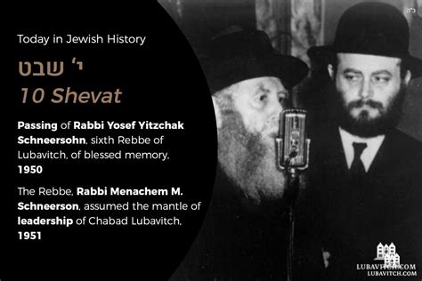 Today In Jewish History 10 Yud Shevat Chabad Lubavitch World